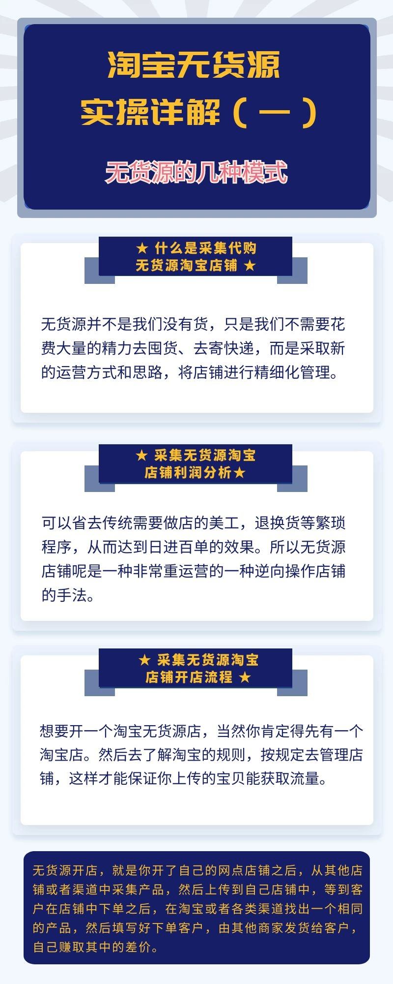 淘宝无货源实操详解：无货源的几种模式