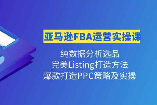 亚马逊FBA运营实操课 纯数据分析选品+完美Listing打造+爆款打造PPC策略实操