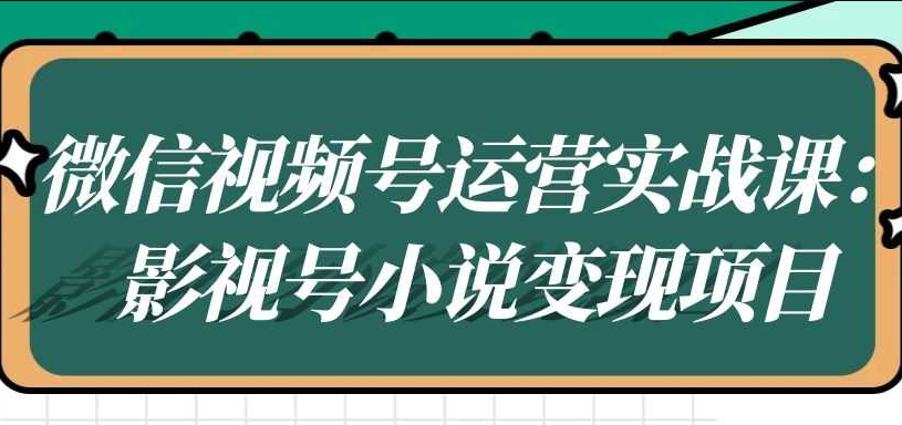 微信视频号影视号小说变现项目