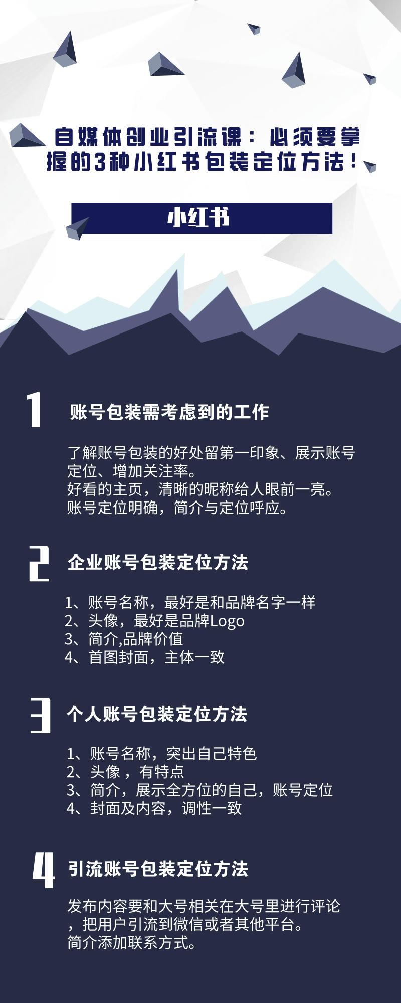 自媒体创业引流课：必须要掌握的3种小红书包装定位方法！