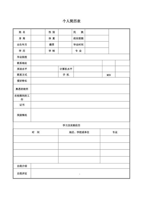 简历模板免费下载