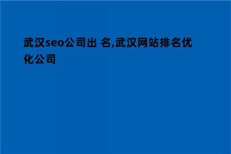 武汉SEO公司，专业优化，提升网站排名